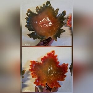 Katz 2 Piece Ceramic Maple Leaf Serving Dishes
